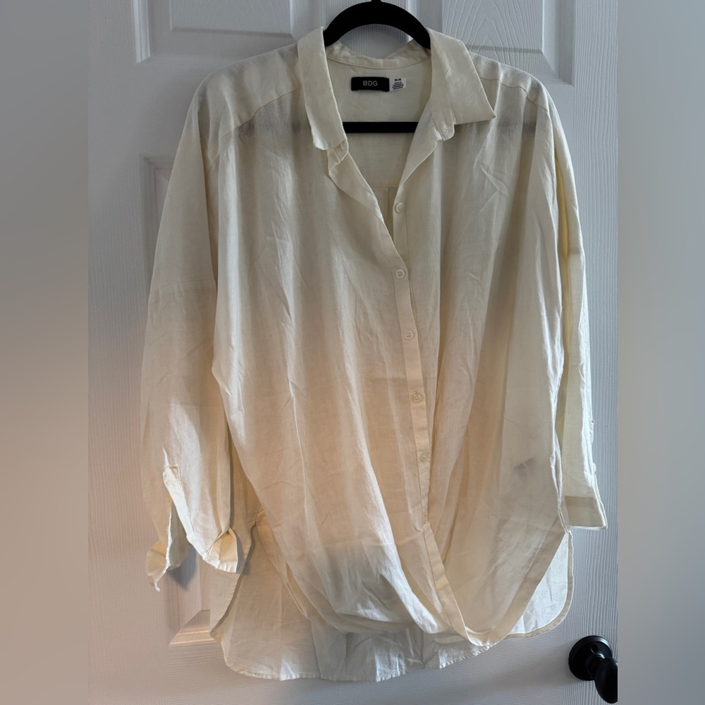 Urban Outfitters | BDG Cream Button-Up Blouse